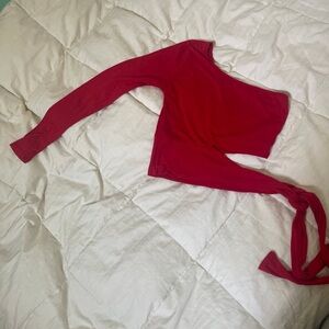 Windsor Red One-Shoulder Crop Top